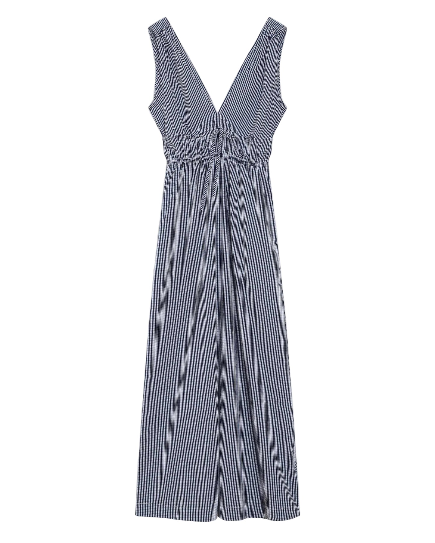 Blue checkered dress on a white background