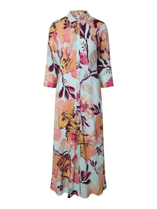 Floral patterned dress on a white background