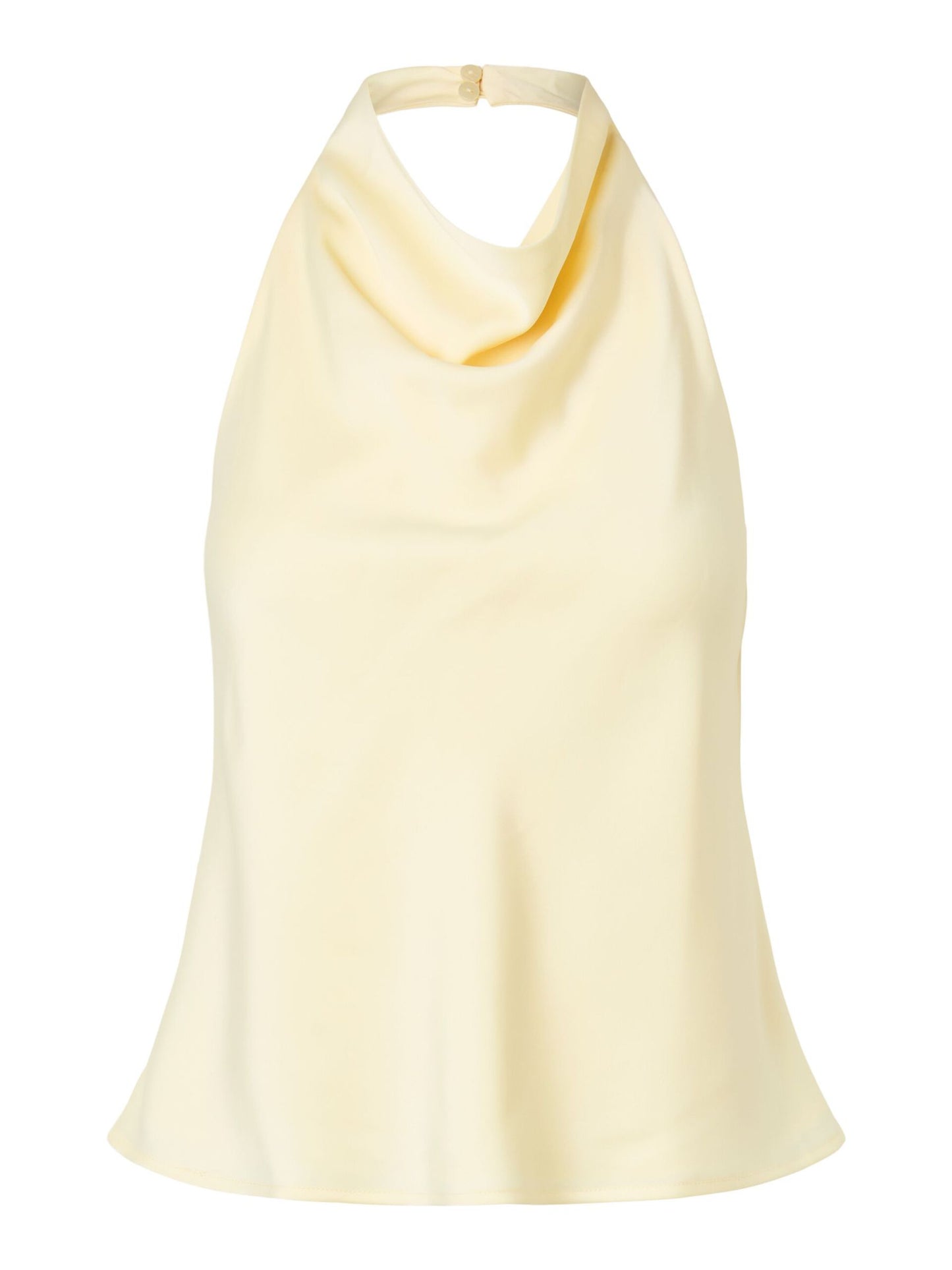 Yellow halter neck top on white background