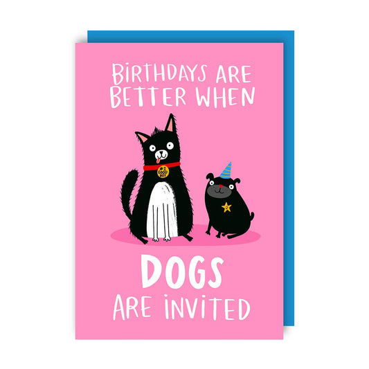 Funny Dogs Invited Birthday Card