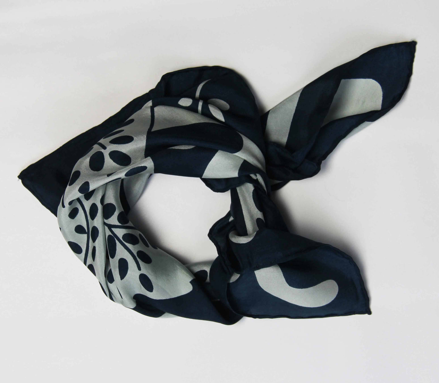 Peace and Love - Navy Silk Scarf