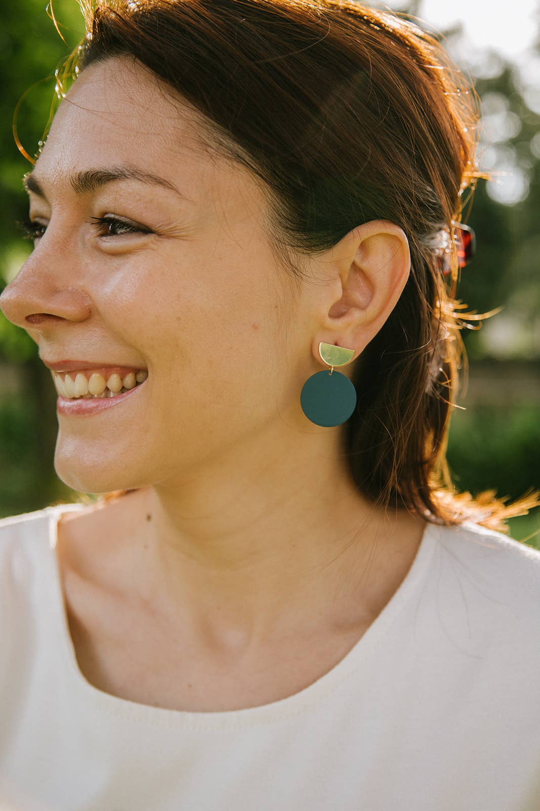 Colour Disc & Semi Circle Stud Earrings | CB027