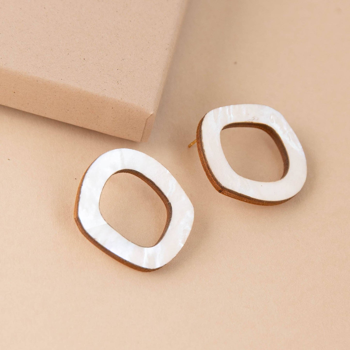 Rounded Form Stud Earrings - Large