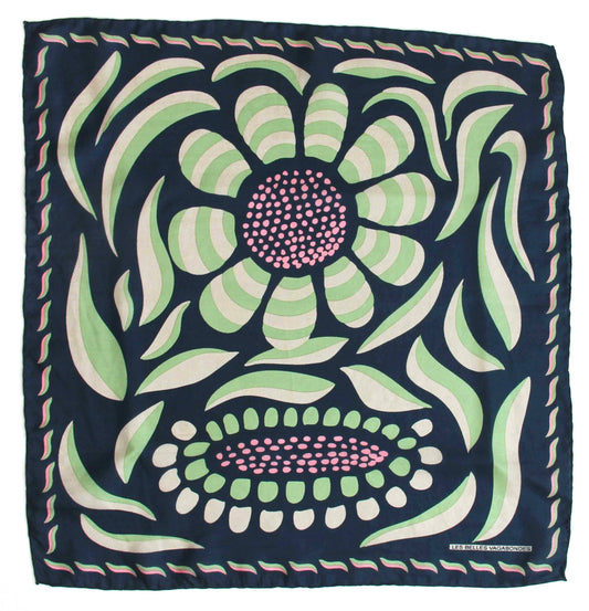 Forget-me-not Marine Silk Scarf