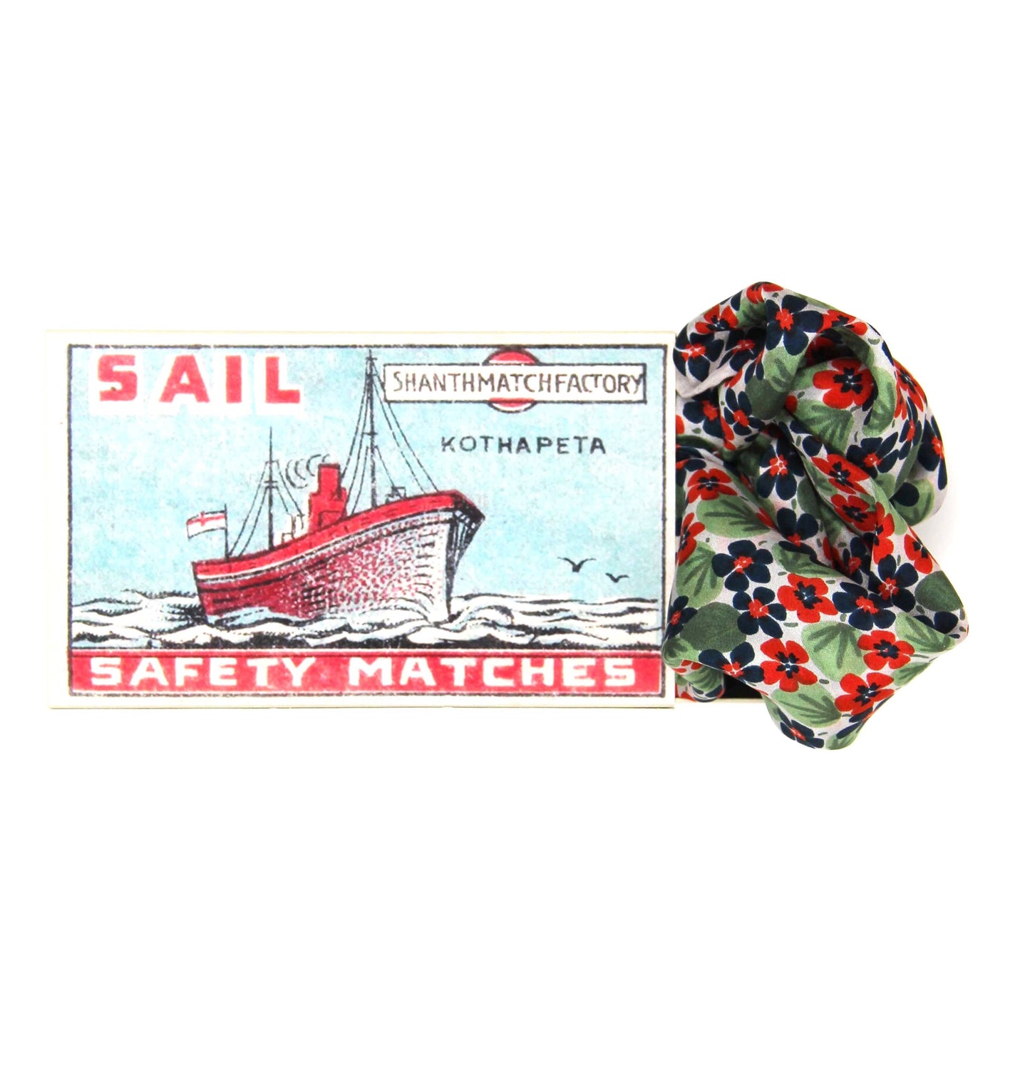 Capucine Marine Silk Scarf