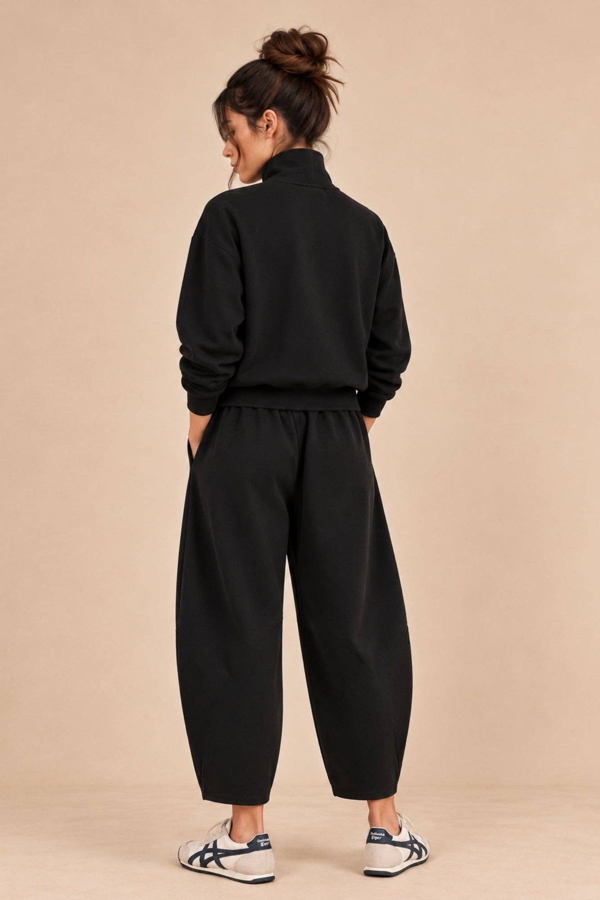 Supersoft Barrel Leg Trouser Black
