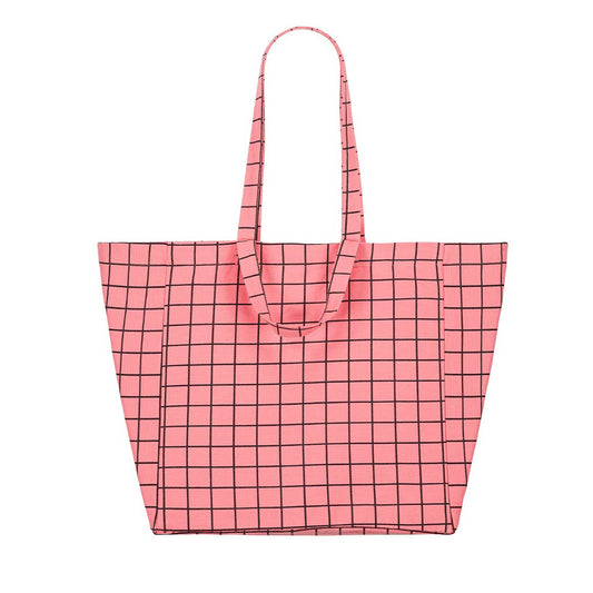 Elisa Tote Bag Check Funky Pink