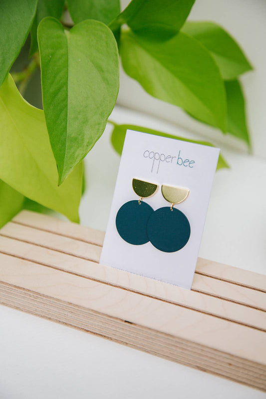 Colour Disc & Semi Circle Stud Earrings | CB027