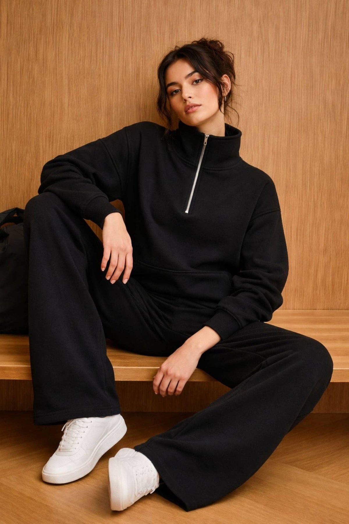 Supersoft Half Zip Sweatshirt Black