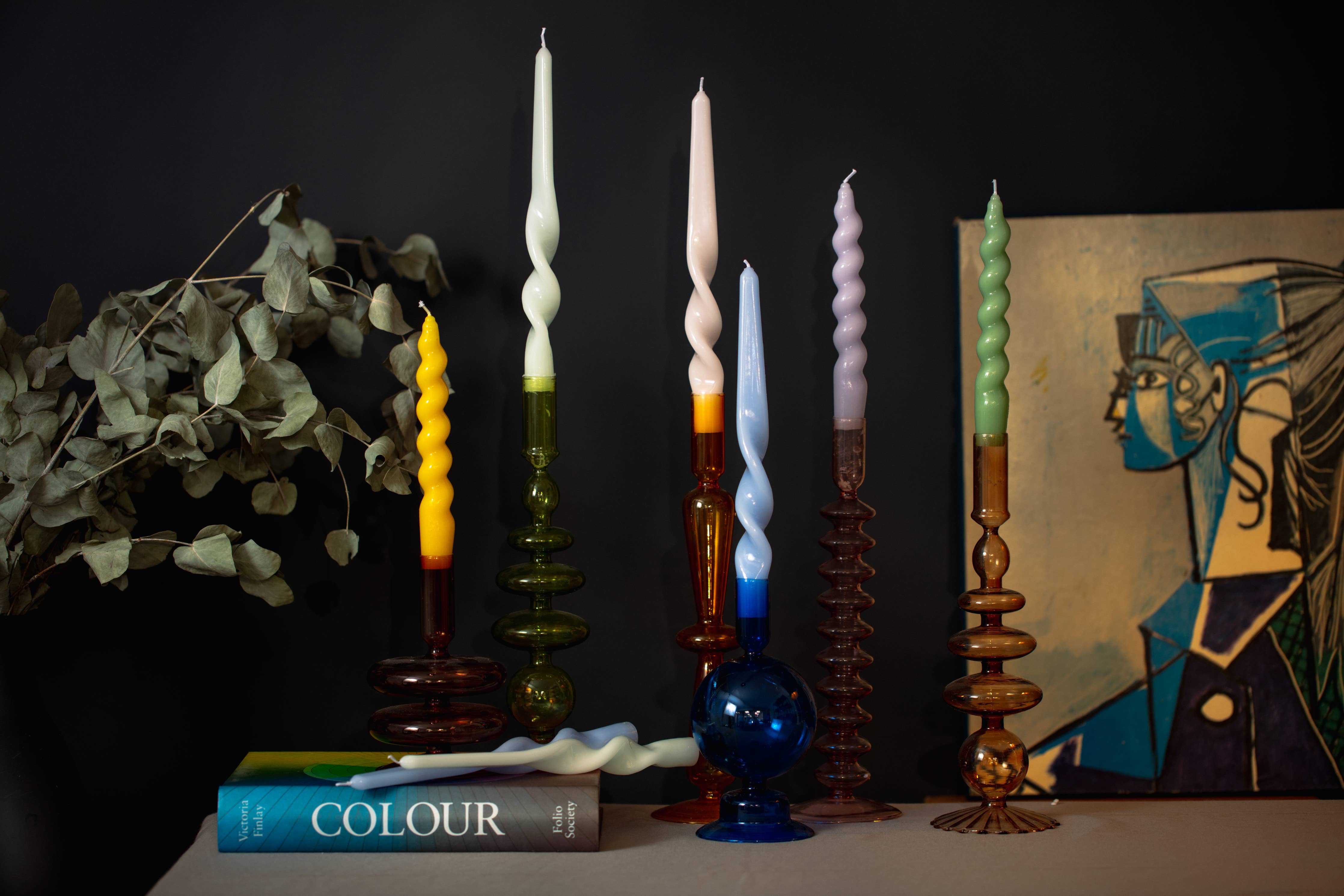 MÆGEN Spiral Taper Candles - 3 Pack - Sage