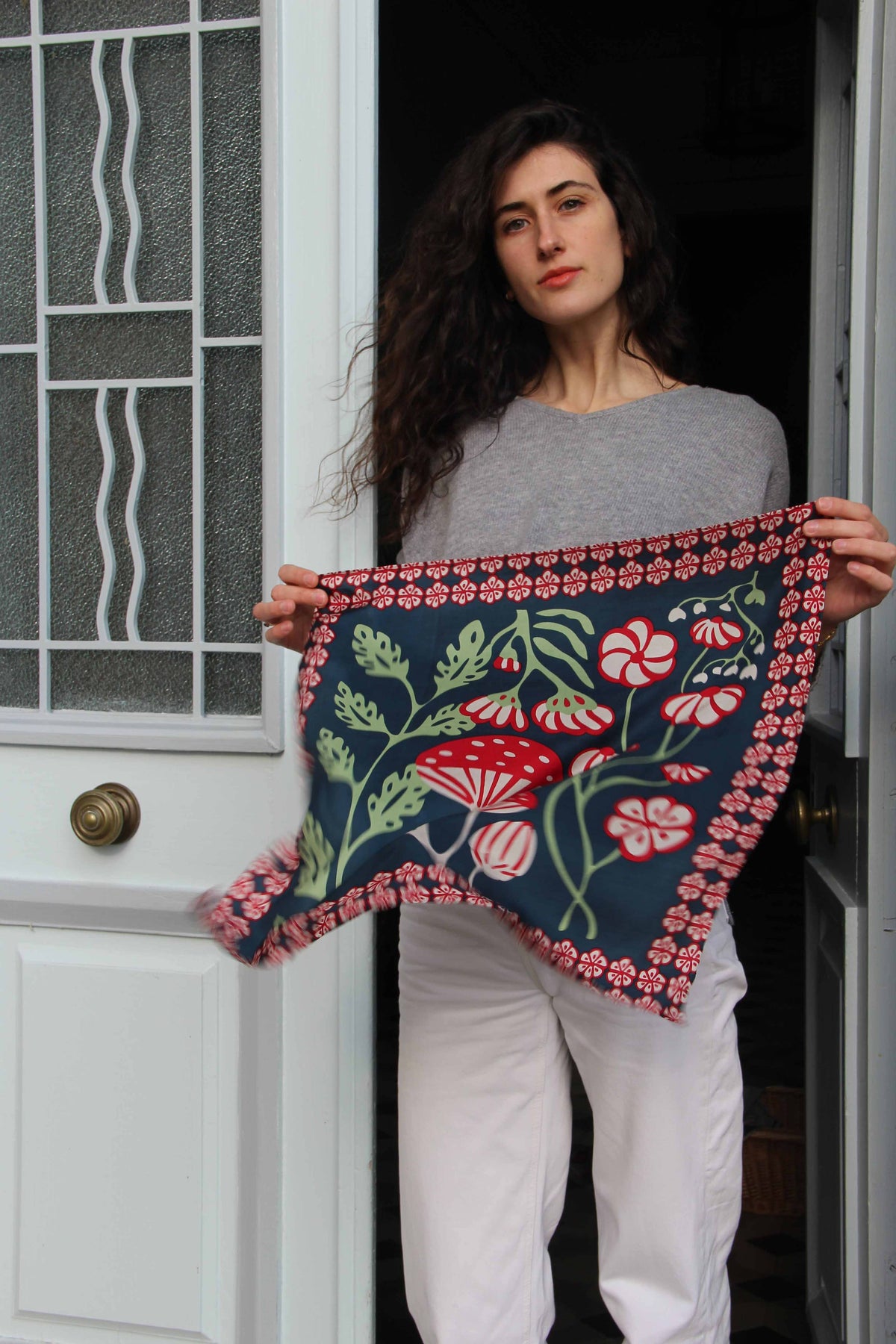 Alice Marine Silk Scarf