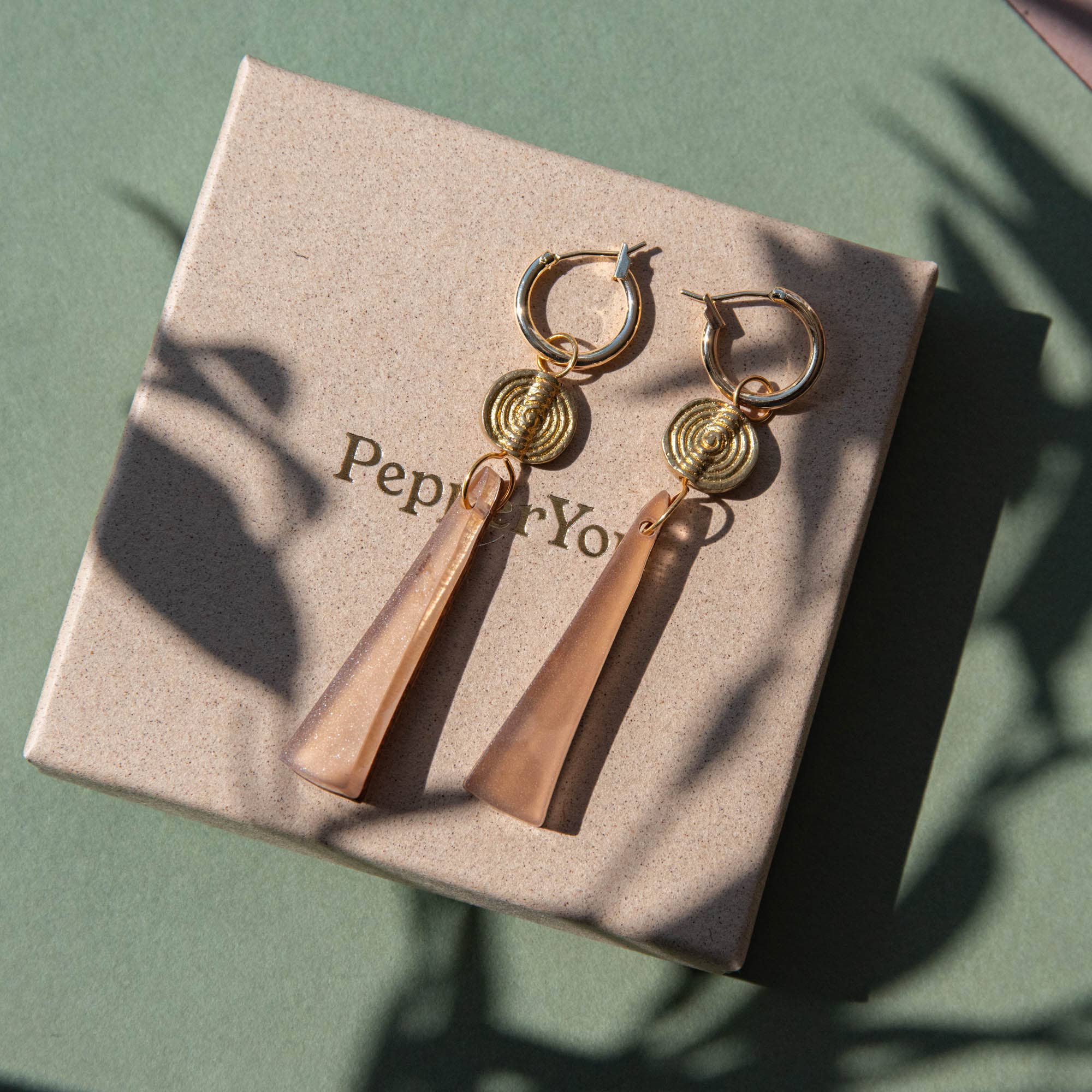 Power Drop Hoop Earrings