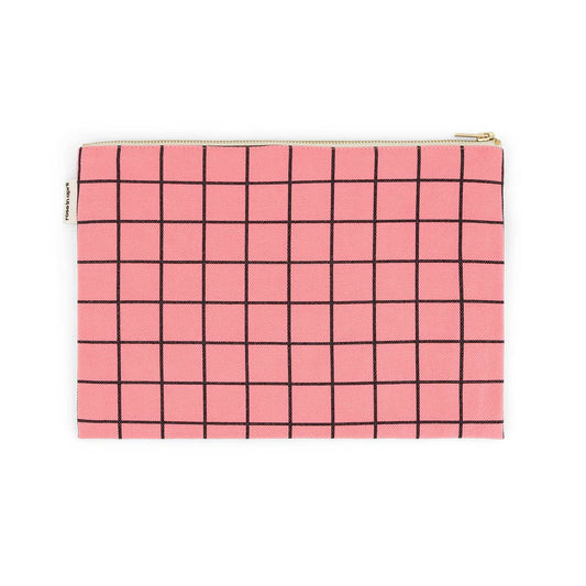 Lili Flat Pouch Check Funky Pink