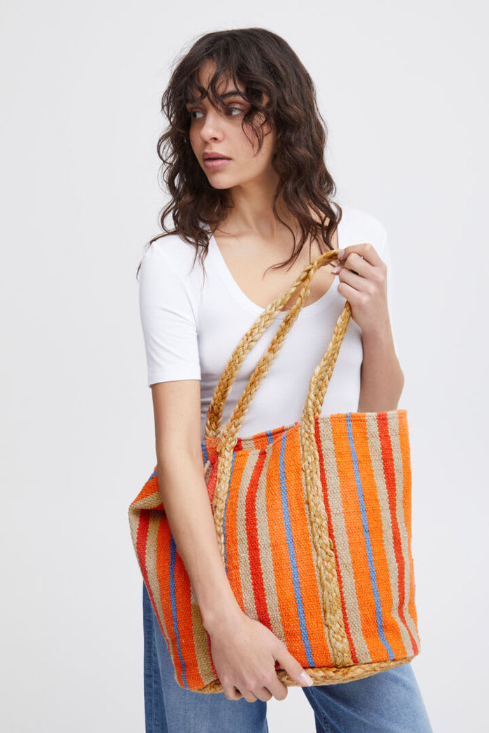 IARububi Striped Jute Bag