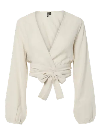 PCAgnes Cropped Tie Top - Natural