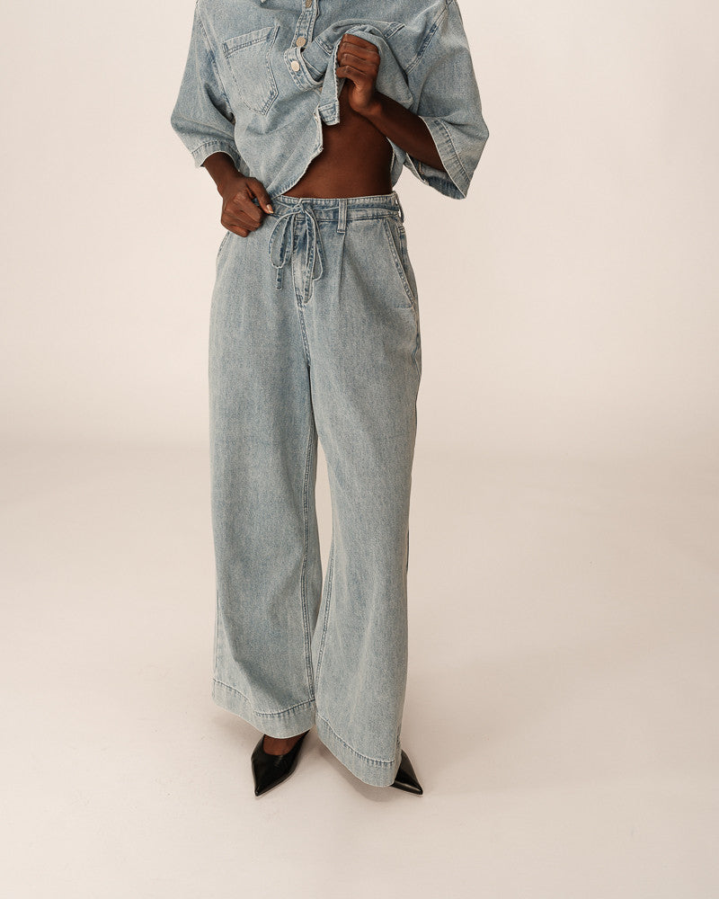 Pompon Trousers - Sky Blue