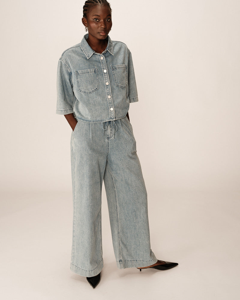 Pompon Trousers - Sky Blue