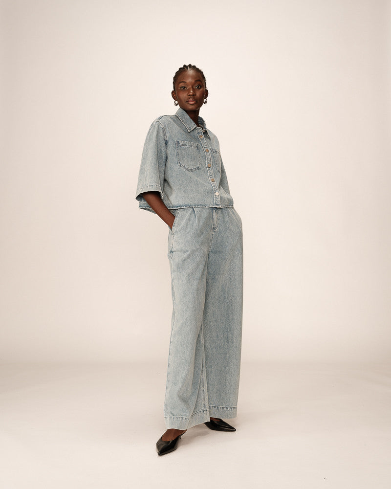 Pompon Trousers - Sky Blue