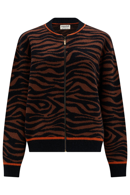 Solana Knitted Bomber - Tiger