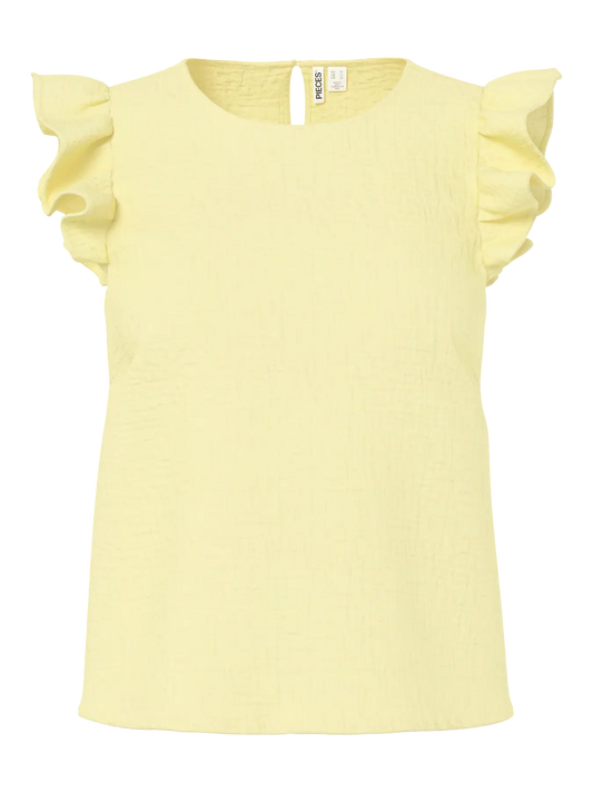 PCSastina SL O Neck Top  - French Vanilla