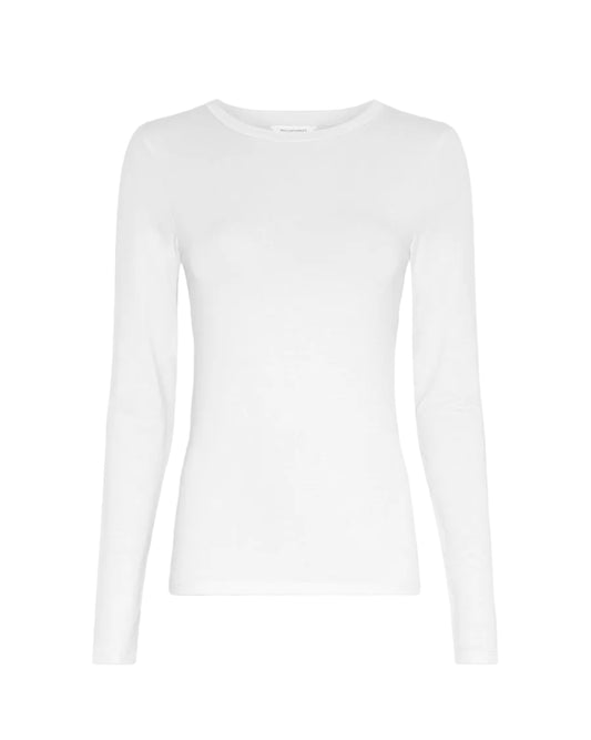 White long-sleeve shirt on a light gray background
