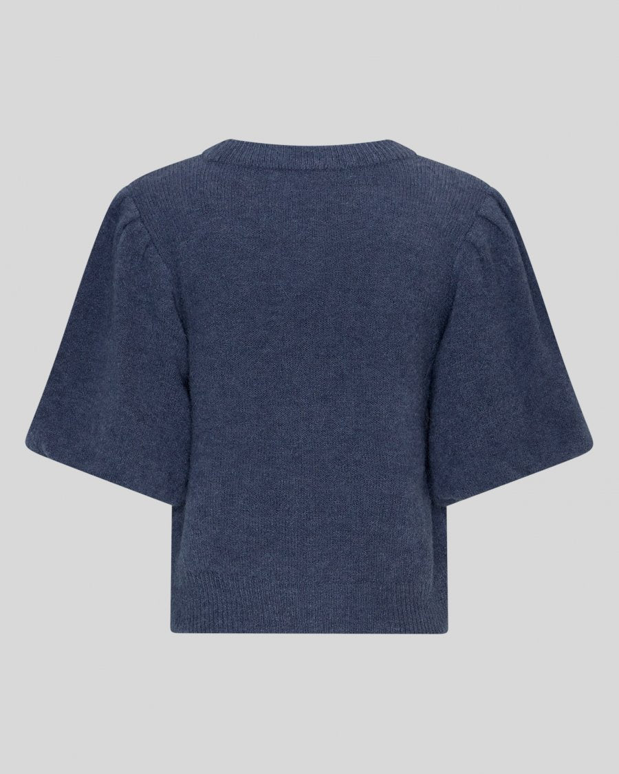 navy pullover on white background