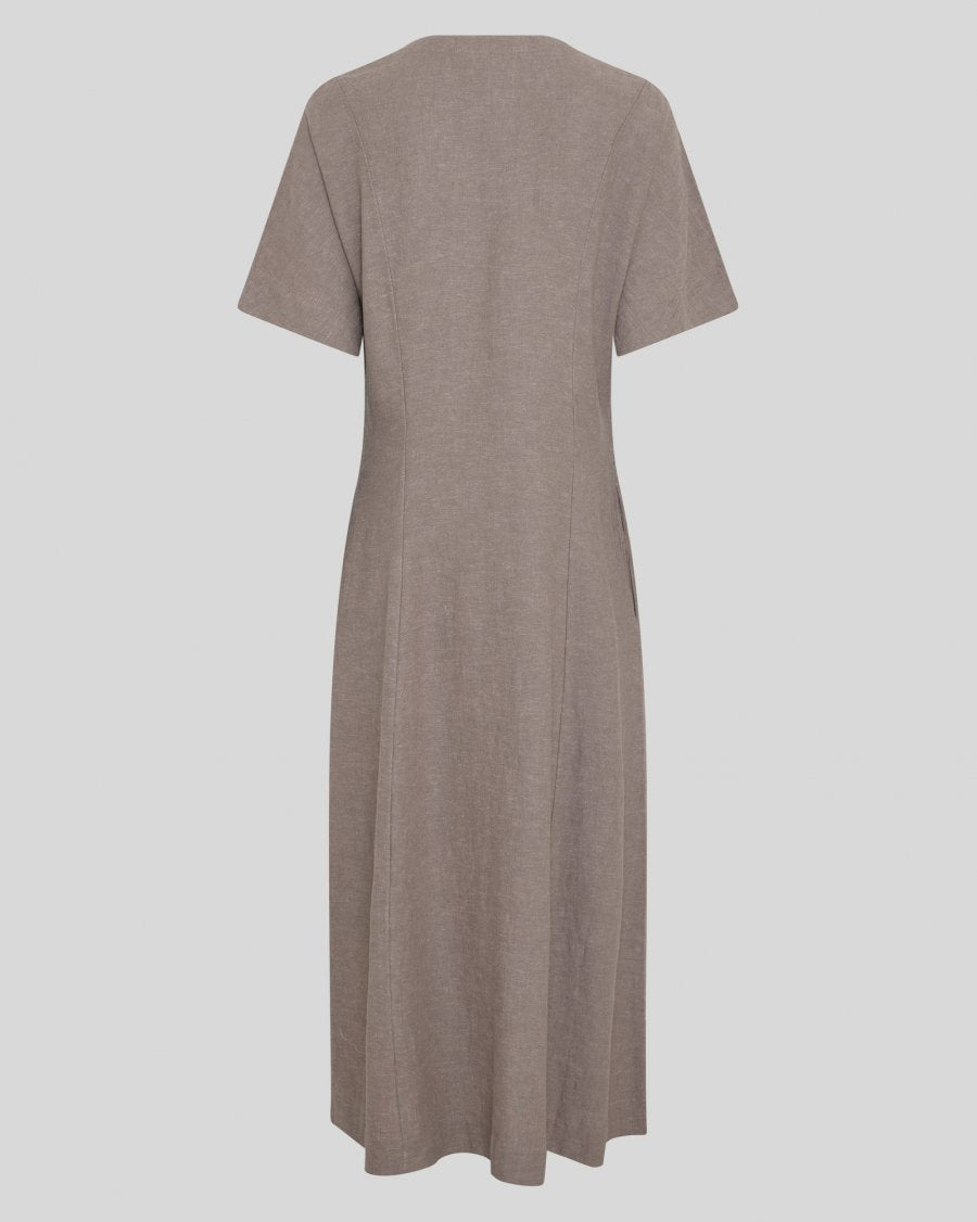 Brown dress on a light gray background
