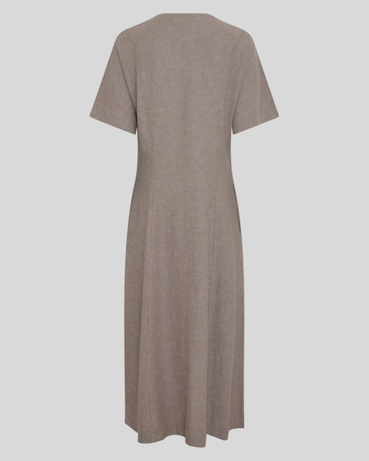 Brown dress on a light gray background