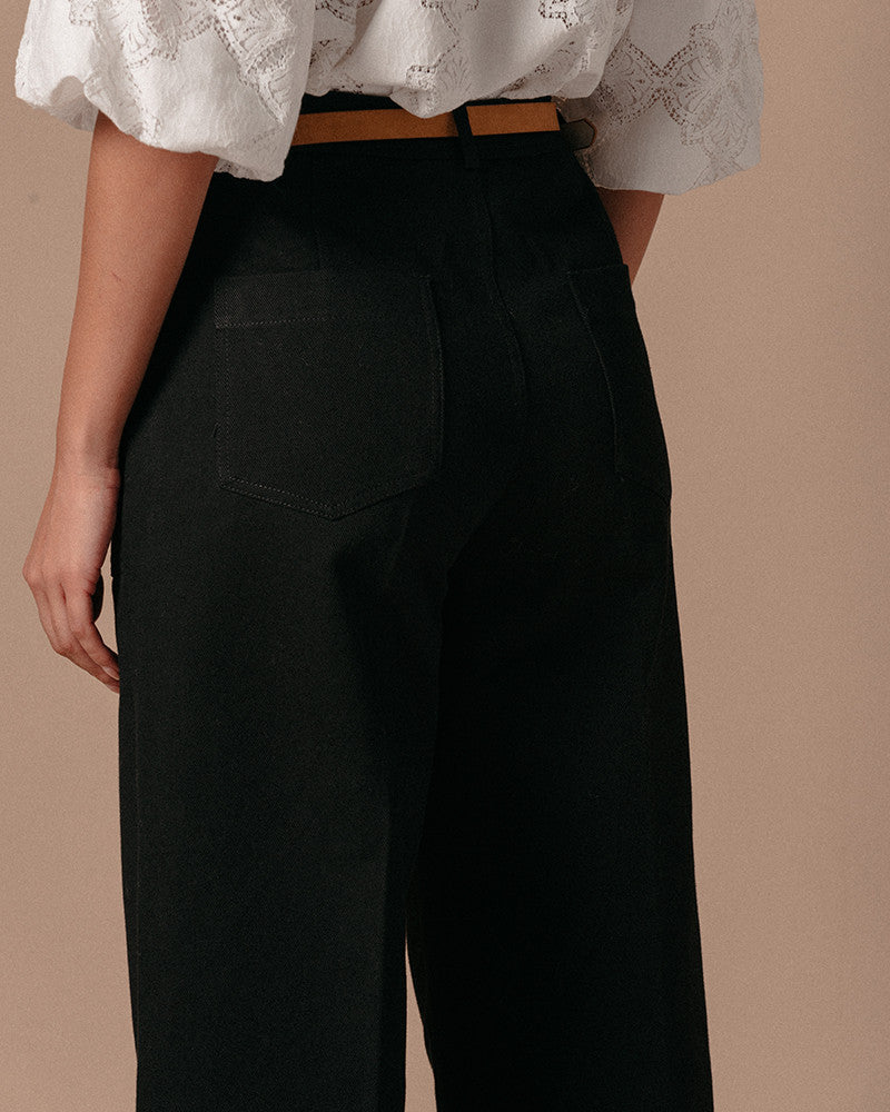 Leopold Cropped Trousers - Black