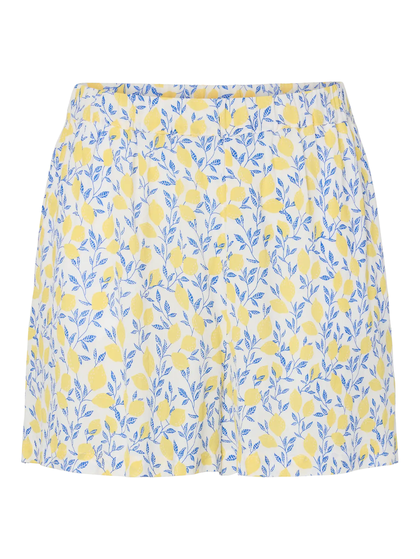 Skirt with lemon and leaf pattern on a white background