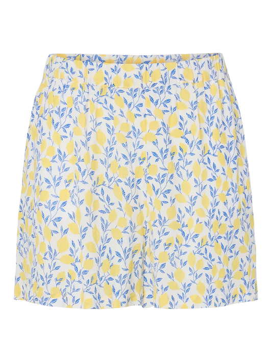 Skirt with lemon and leaf pattern on a white background
