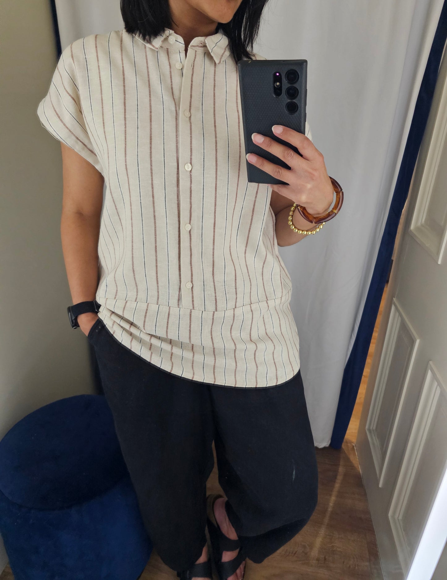 IHLinno long Shirt -  Brown Stripe