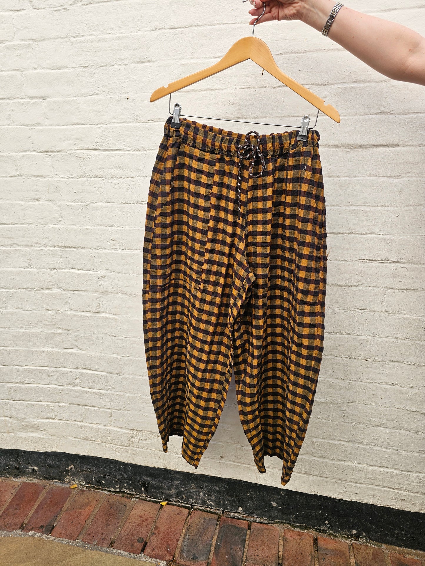 Gingham trousers - 2967 - Mustard/Black