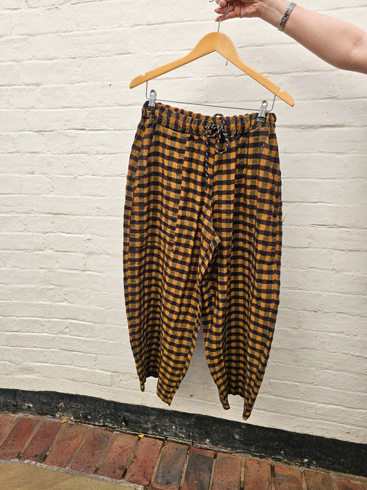 Gingham trousers - 2967 - Mustard/Black