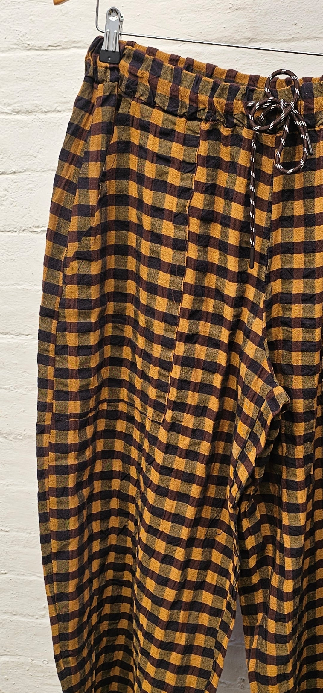 Gingham trousers - 2967 - Mustard/Black