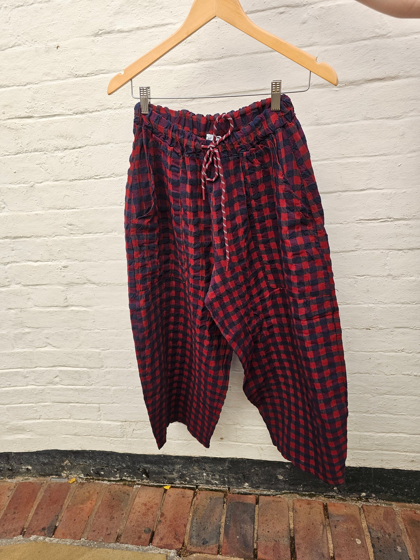 Gingham trousers - 2967 - Rust/Blue/Black