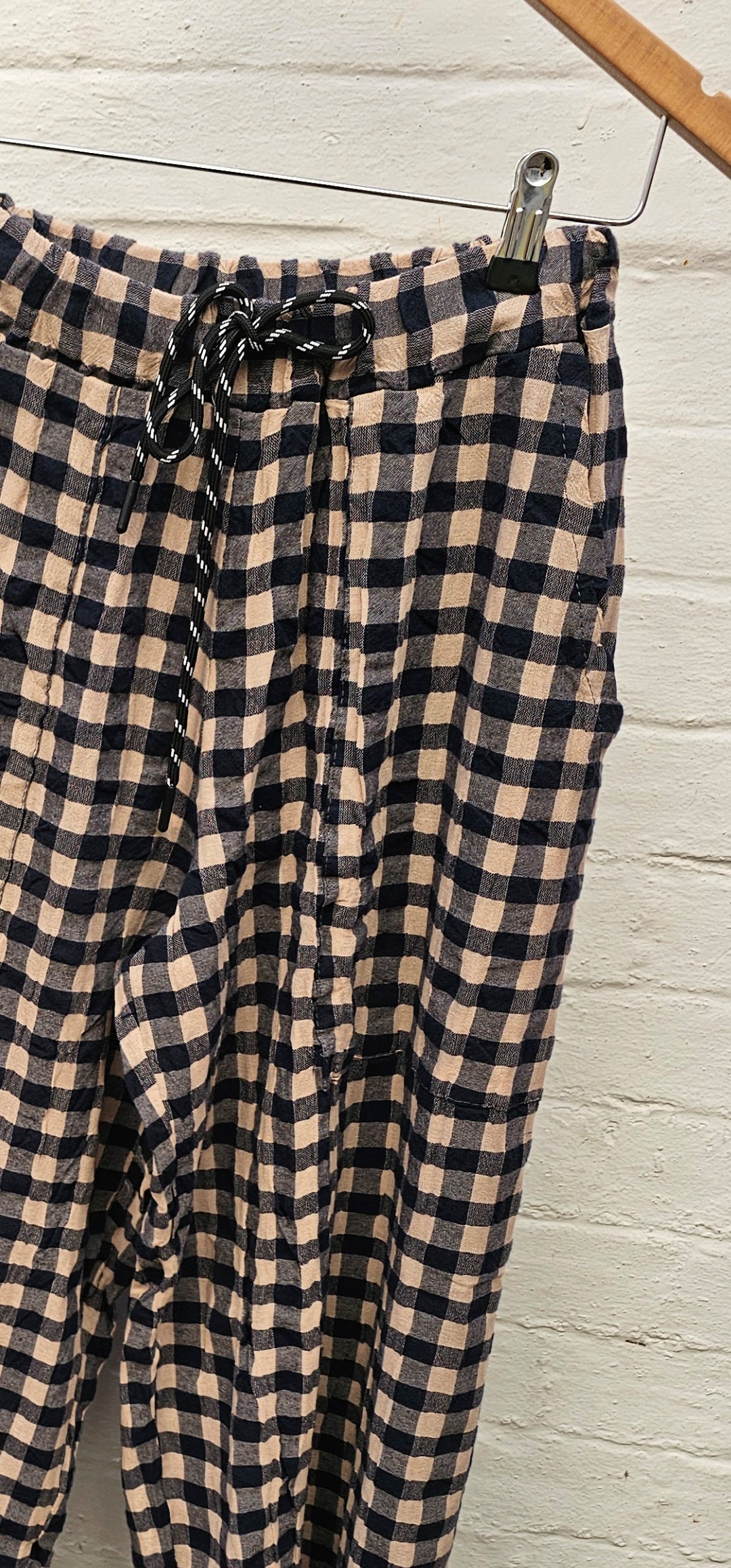 Gingham trousers - 2967 - Navy/Beige