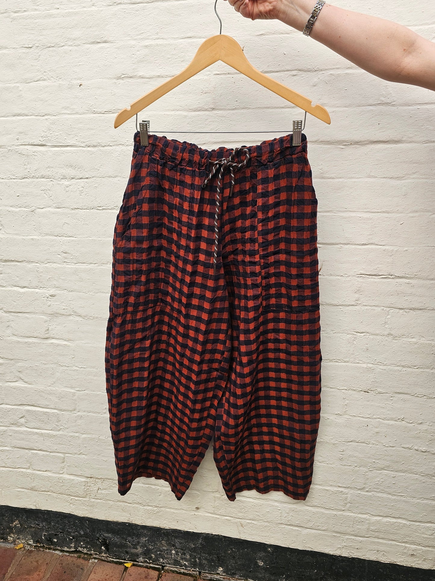 Gingham trousers - 2967 - Burnt Orange