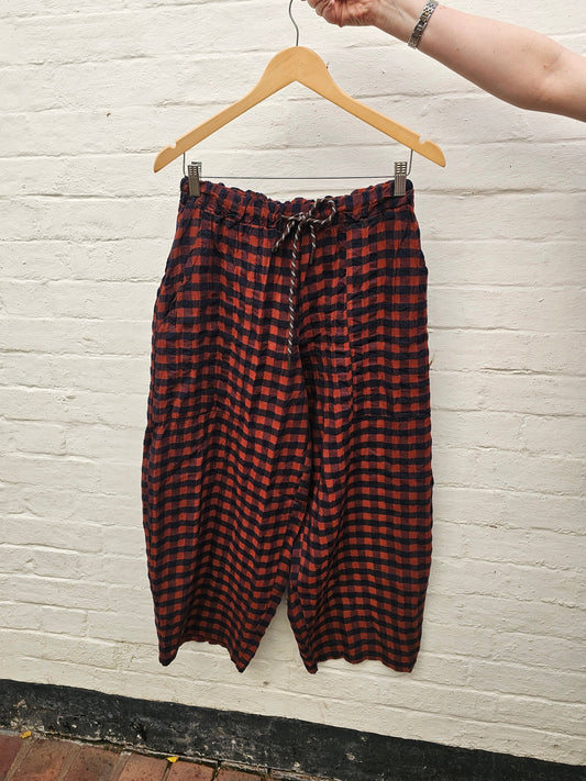 Gingham trousers - 2967 - Burnt Orange