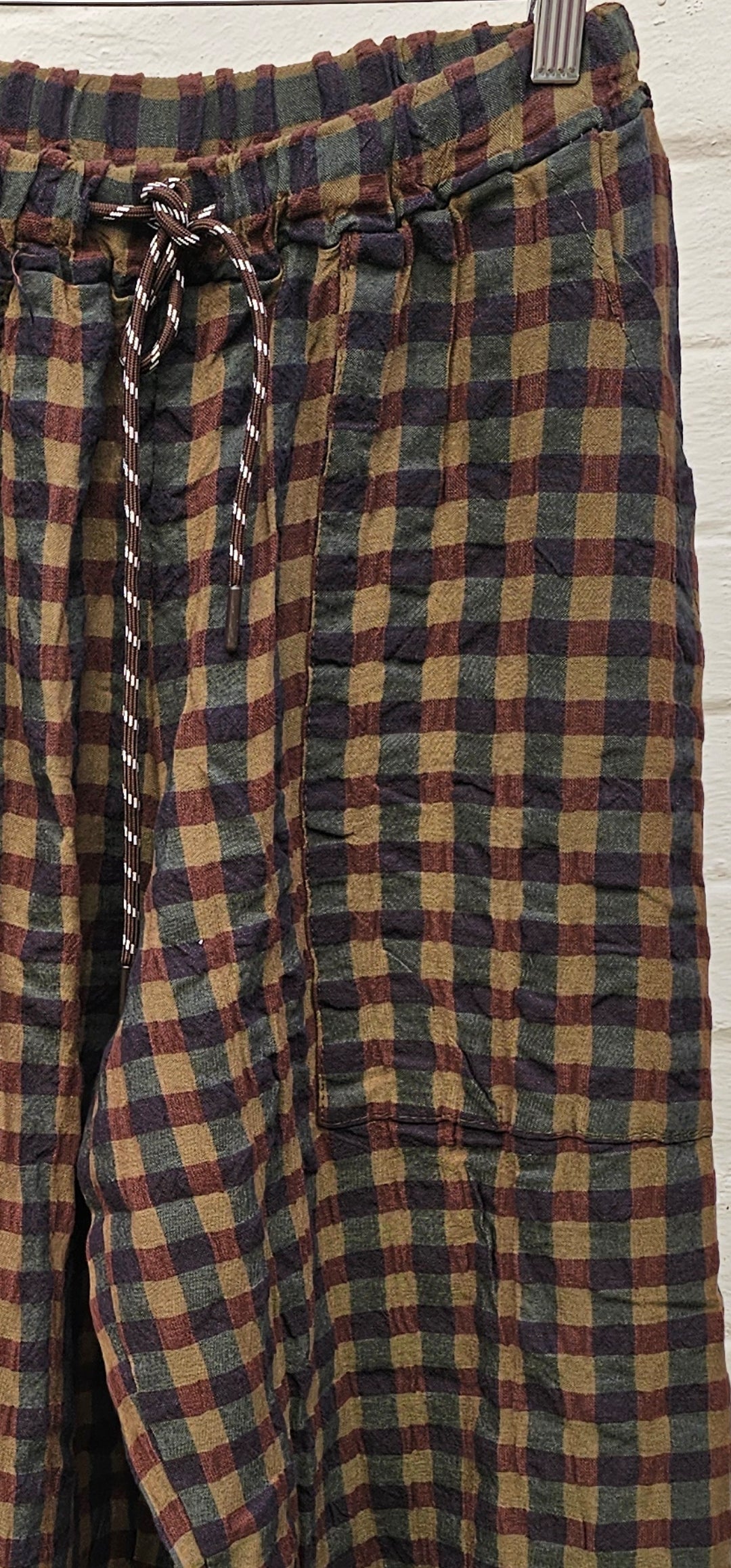 Gingham trousers - 2967 - Olive/Black