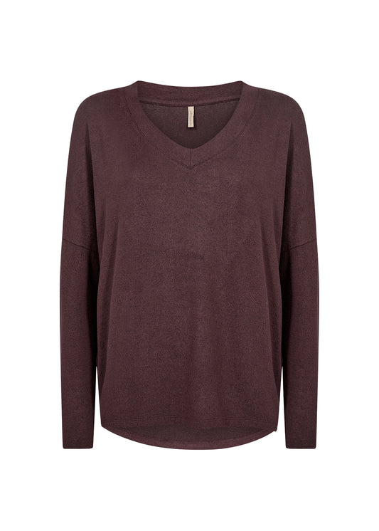 SC-Biara 90 V-Neck Long Sleeve Top - Choc