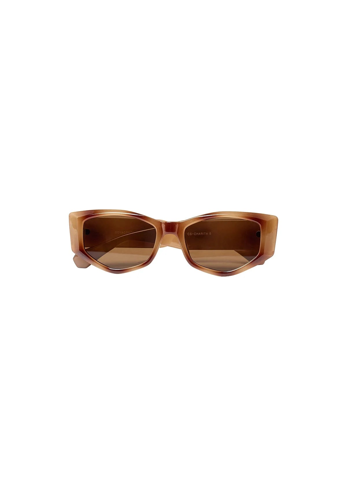 Brown sunglasses on a white background