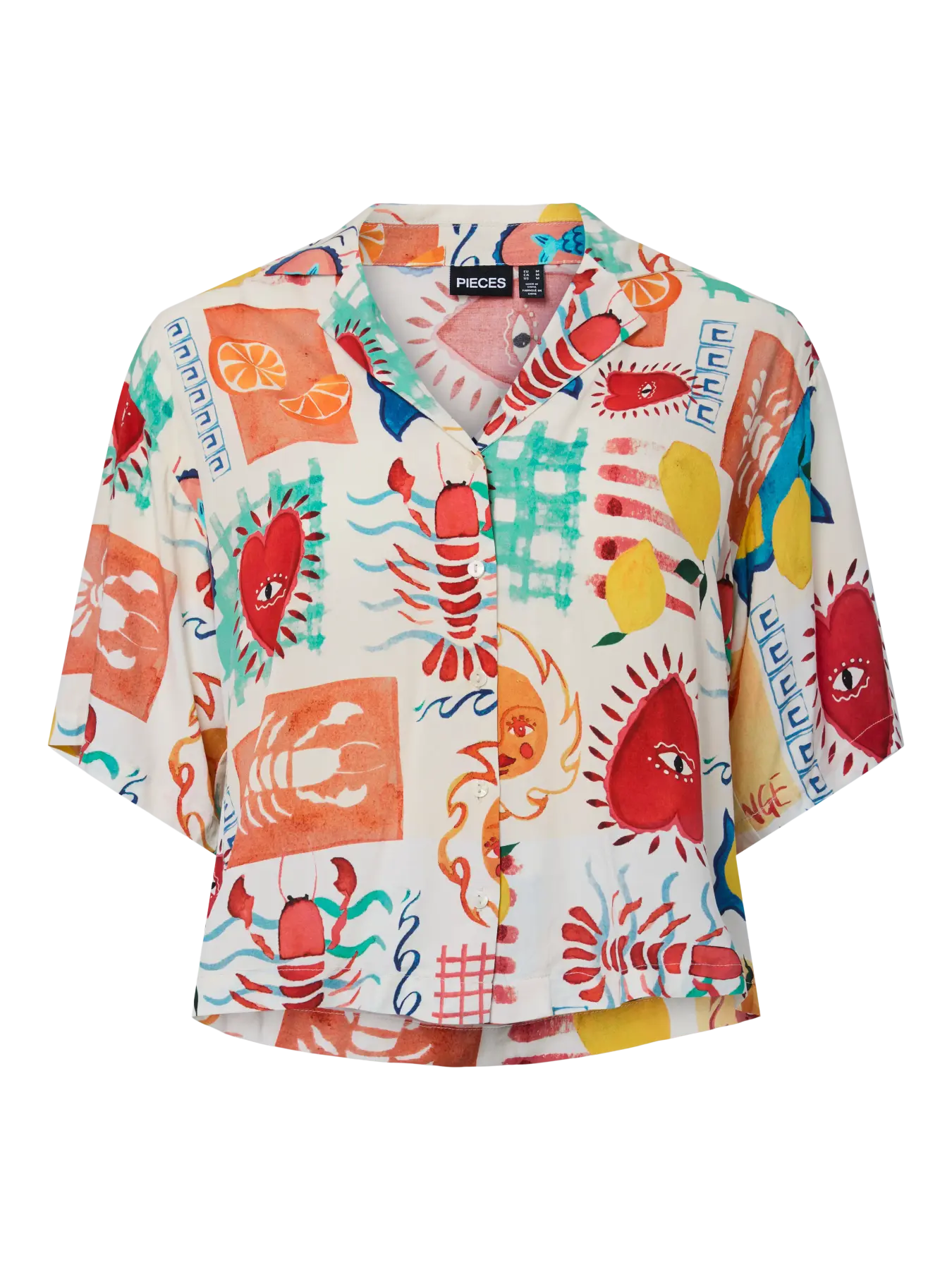 PCKlarisa Shirt-Eggnog/Heart Print