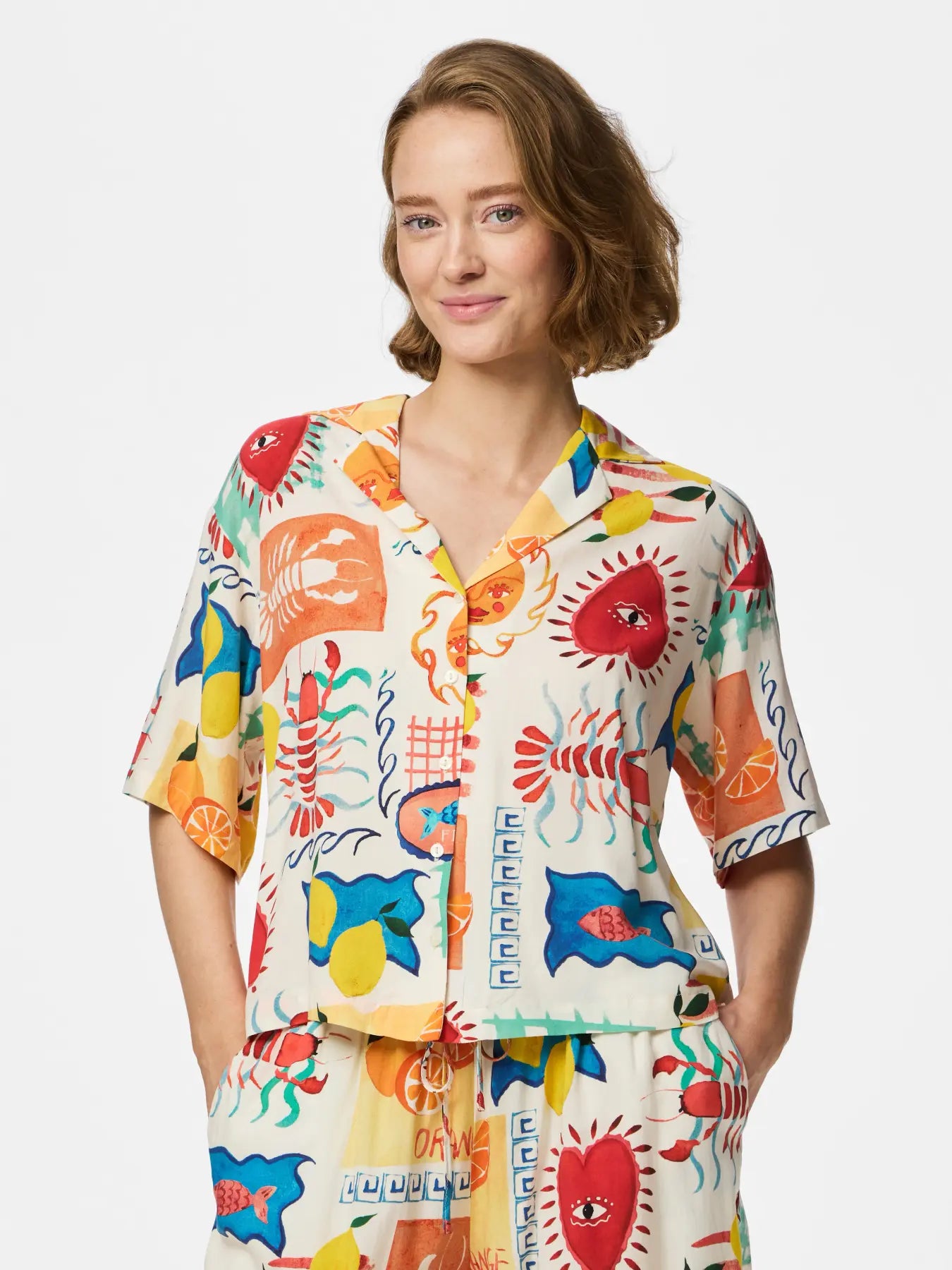 PCKlarisa Shirt-Eggnog/Heart Print