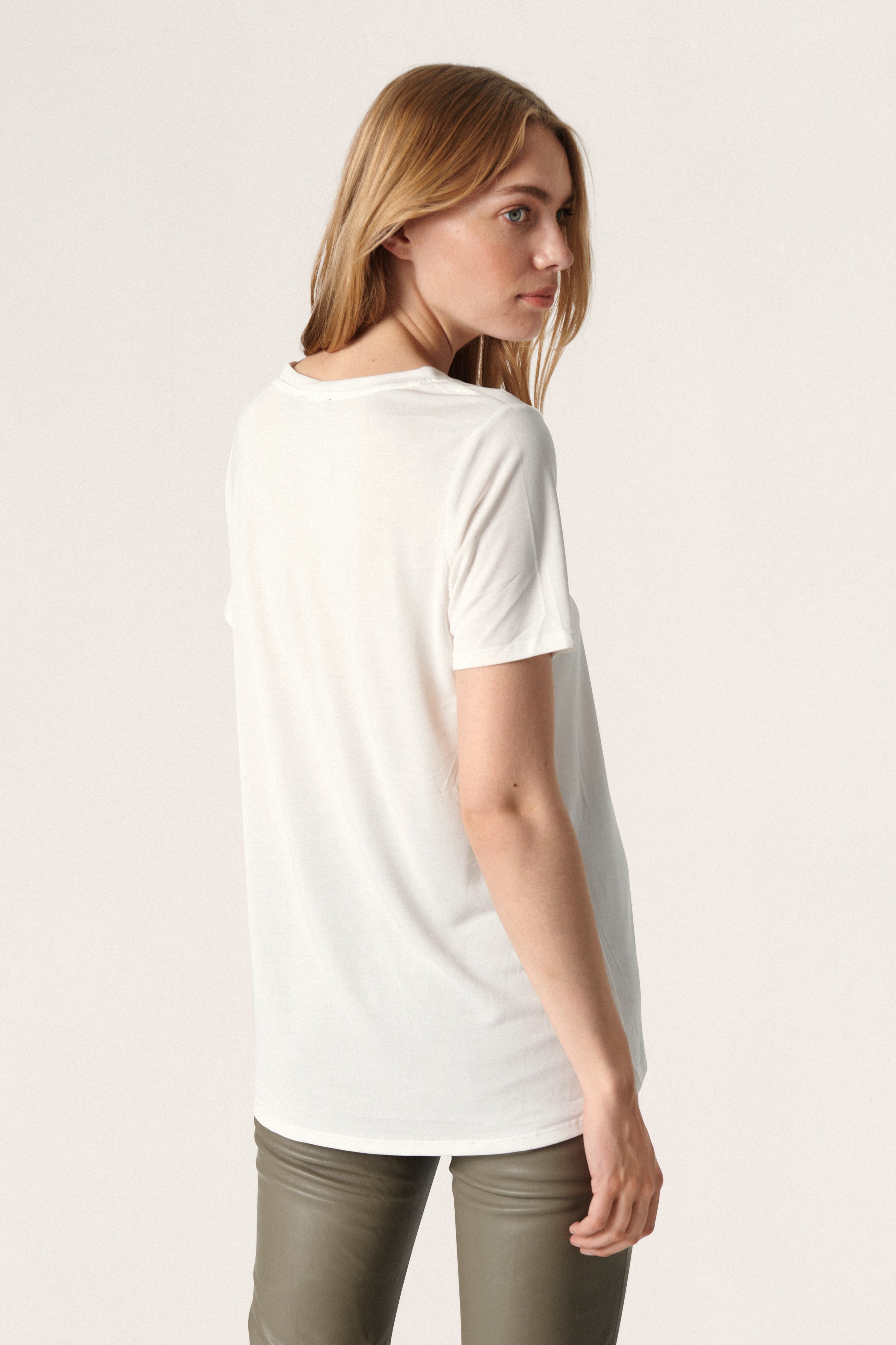 SLColumbine V-neck T-Shirt - Broken White
