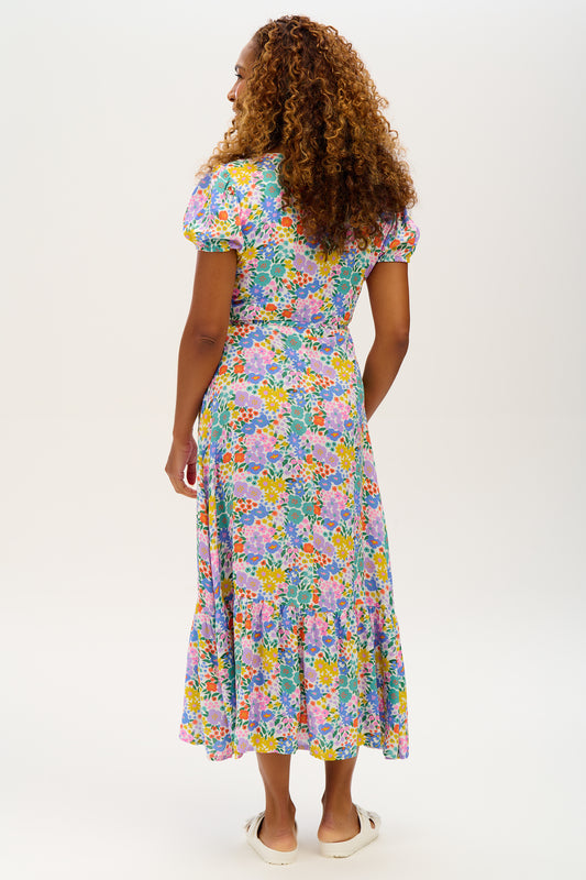 Jameela Midi Wrap Dress - Multi, Busy Floral
