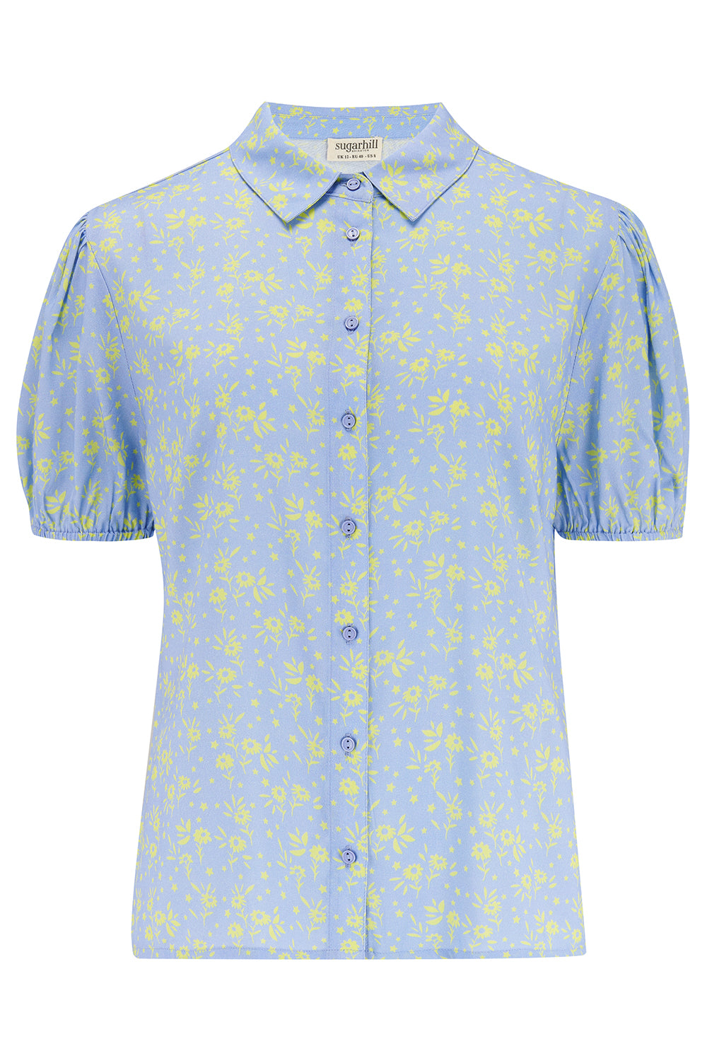Romana Shirt - Blue/Lemon Star Meadow